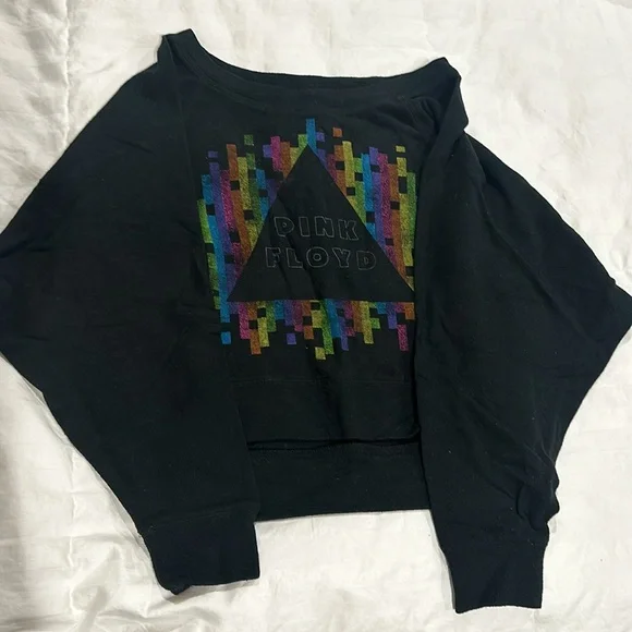EUC•Chaser Brand vintage production, off the shoulder Pink Floyd sweatshirt. - Picture 2 of 2